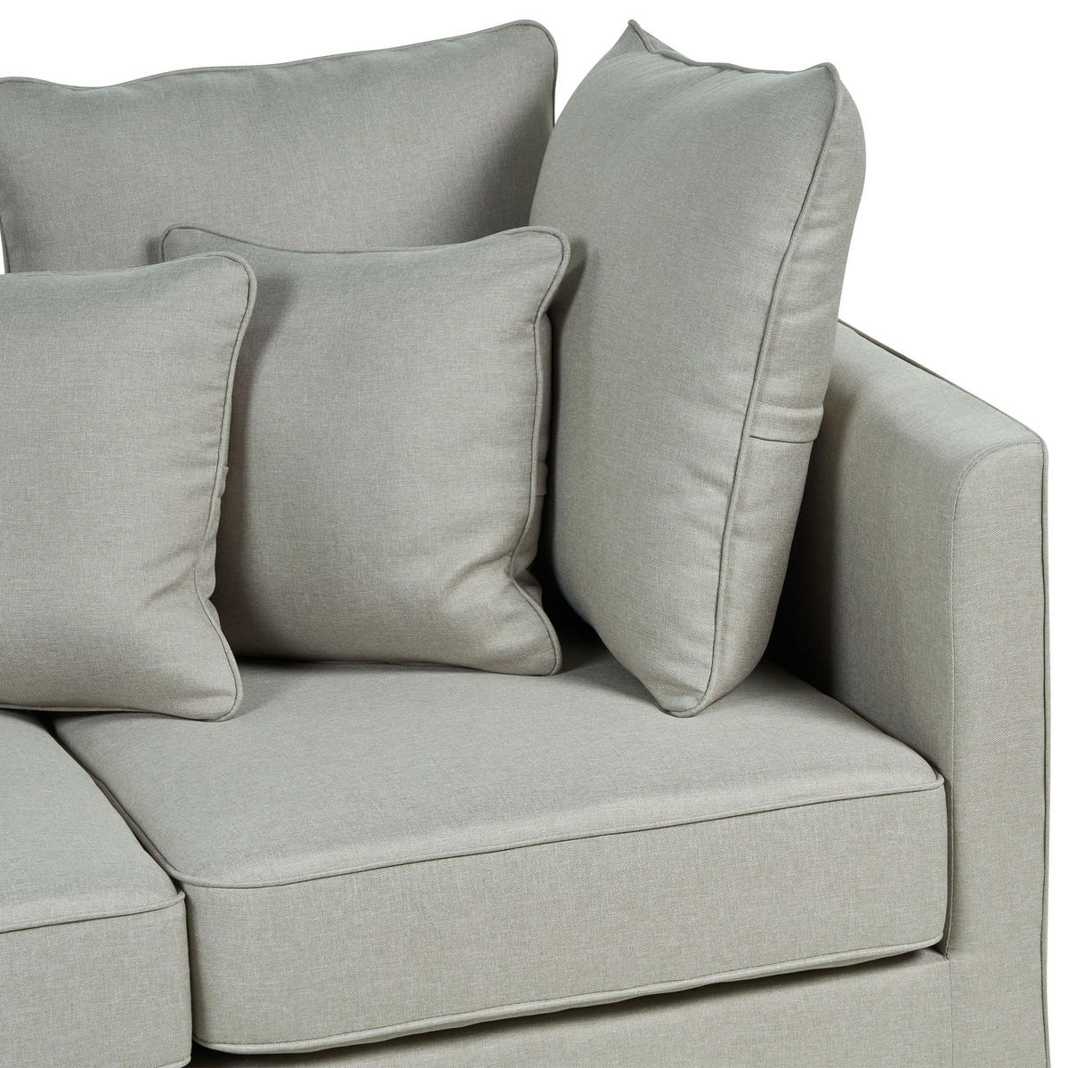 3-SITZER-SOFA hellgrau Fenstad - Schwarz/Grau, Textil (200/97/95cm) - Beliani