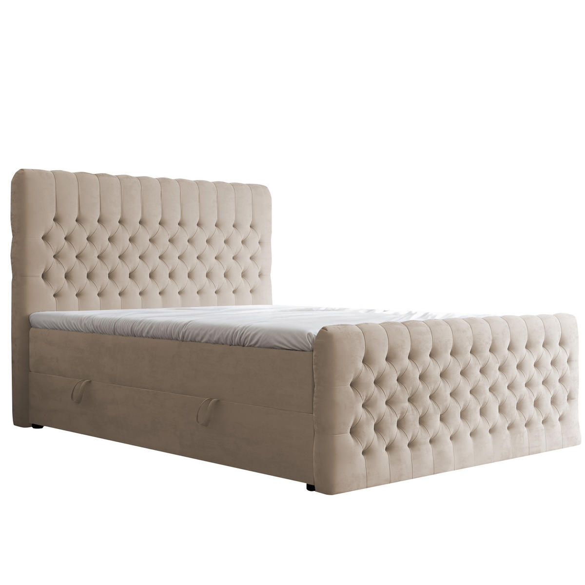 BOXBETT 140x200 cm mit Topper - Creme, Holzwerkstoff/Textil (140/200cm) - Idohome