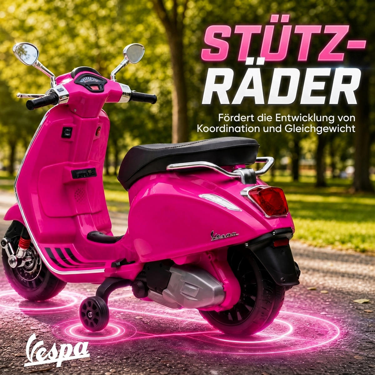 KINDER-ELEKTRO-MOTORRAD Kunststoff Metall Rosa - Rosa, Kunststoff (107/47/73cm) - AIYAPLAY