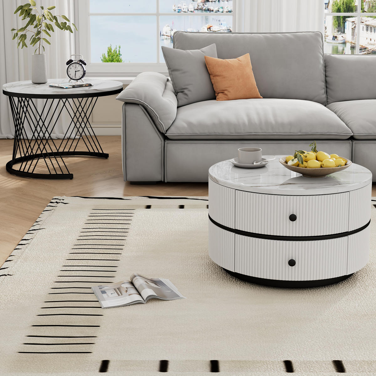 COUCHTISCH Weiß 2er-Set - Weiß, Holzwerkstoff (60/60/46cm) - PANGIVO