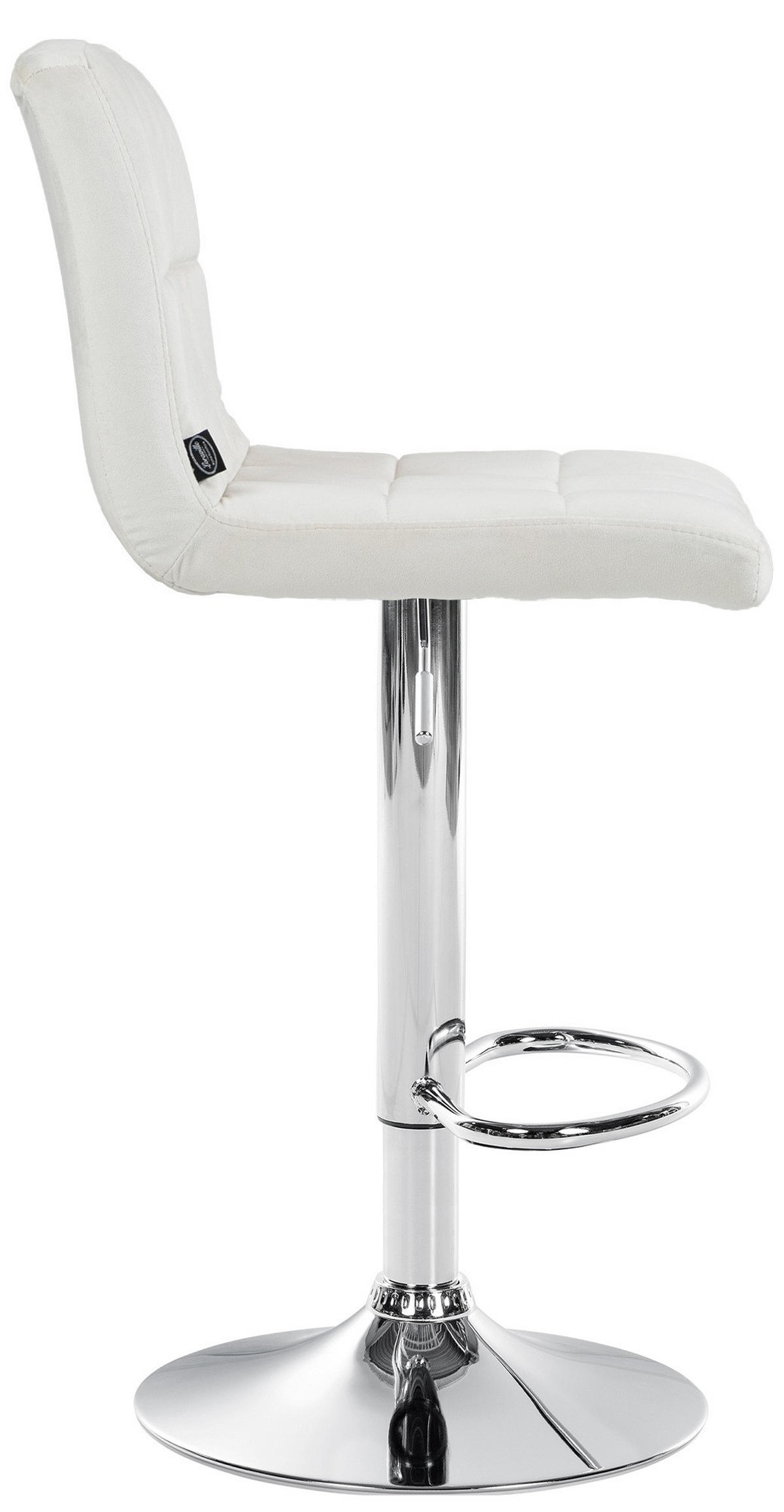 BARHOCKER 2er Set Samt creme - Chromfarben/Creme, Textil/Metall (46/94/47cm) - CLP