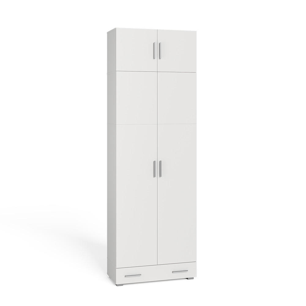 AKTENSCHRANK Frank Weiß 80 x 182.4 cm mit Schrankaufsatz und Schublade - Weiß, Holzwerkstoff (80/182.4/37cm) - Vicco