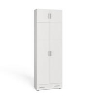 AKTENSCHRANK Frank Weiß 80 x 182.4 cm mit Schrankaufsatz und Schublade - Weiß, Holzwerkstoff (80/182.4/37cm) - Vicco