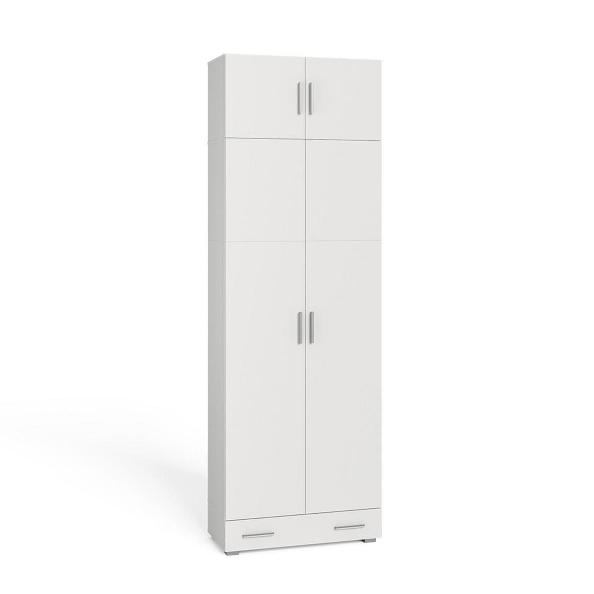 AKTENSCHRANK Frank Weiß 80 x 182.4 cm mit Schrankaufsatz und Schublade - Weiß, Holzwerkstoff (80/182.4/37cm) - Vicco