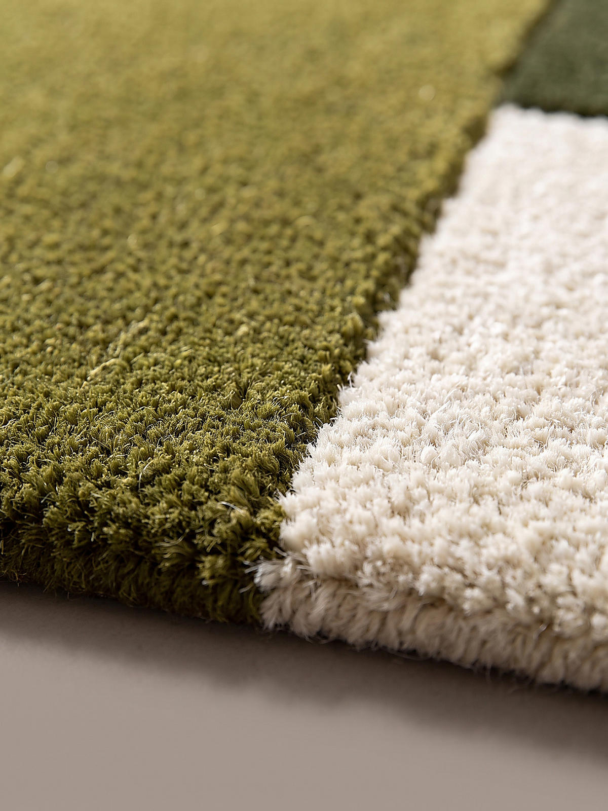 TEPPICHLÄUFER handgetuftet HALLEIN, Farbblöcke, Erdtöne-Grün, 60 x 230 cm - Grün, Textil (60/230cm) - KADIMA DESIGN