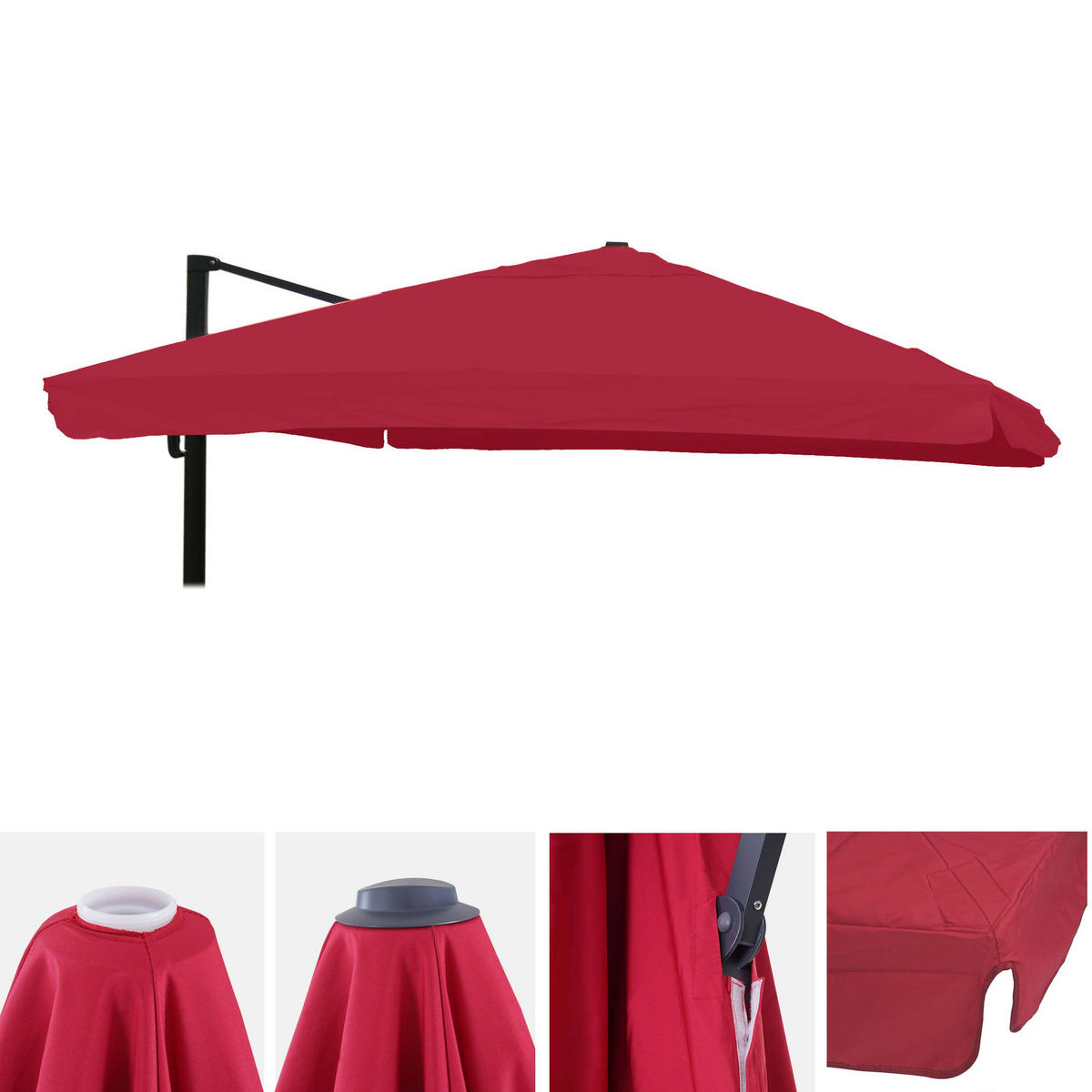 ERSATZ-BEZUG FÜR SCHIRM Bordeaux - Bordeaux, Textil (295/395cm) - MCW