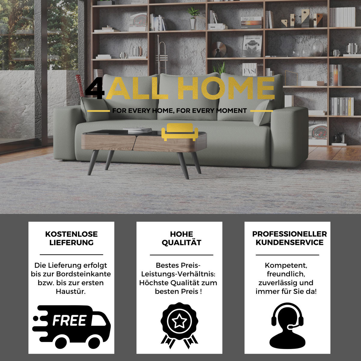 SOFA Bubi mit Bettkasten und Schlaffunktion, Cordstoff - Hellgrau, Holzwerkstoff (242/85/95cm)