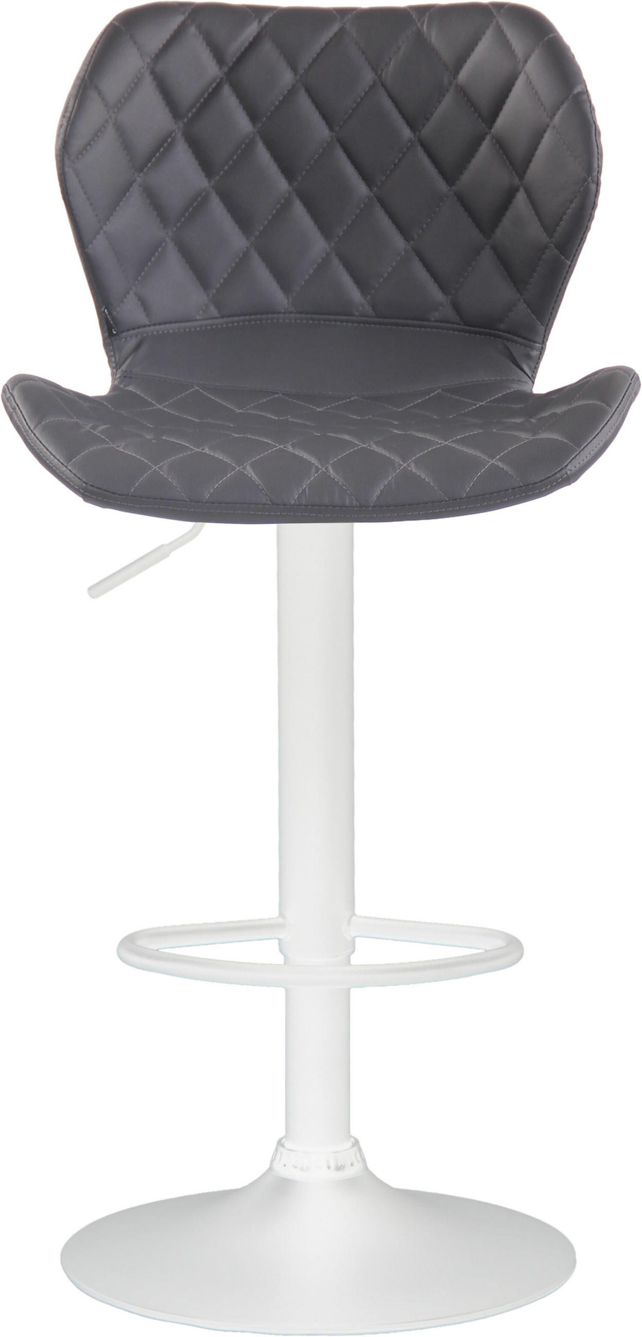 BARHOCKER Cora, Gestell weiß, Kunstleder Grau - Weiß/Grau, Kunststoff/Textil (47/100/51cm) - TPFLiving