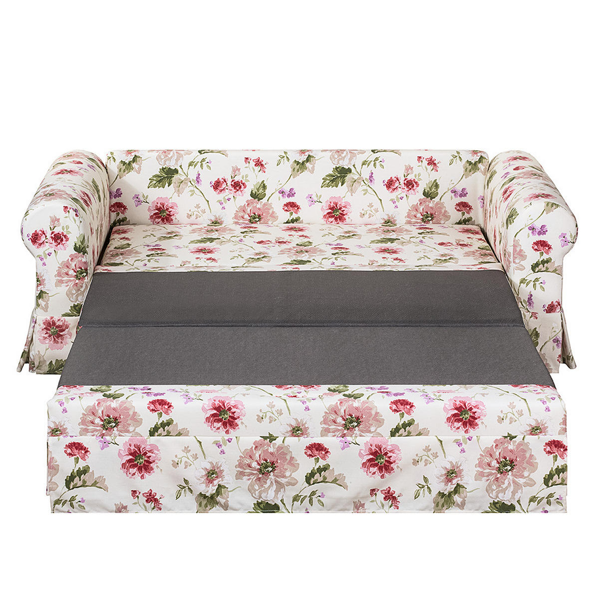 SCHLAFSOFA mit Husse - Rot/Creme, Textil (205/90/90cm) - home24