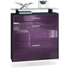 SCHUHSCHRANK Malea Front in Brombeer Hochglanz - Brombeere, Holzwerkstoff (89/96/23cm) - Vladon