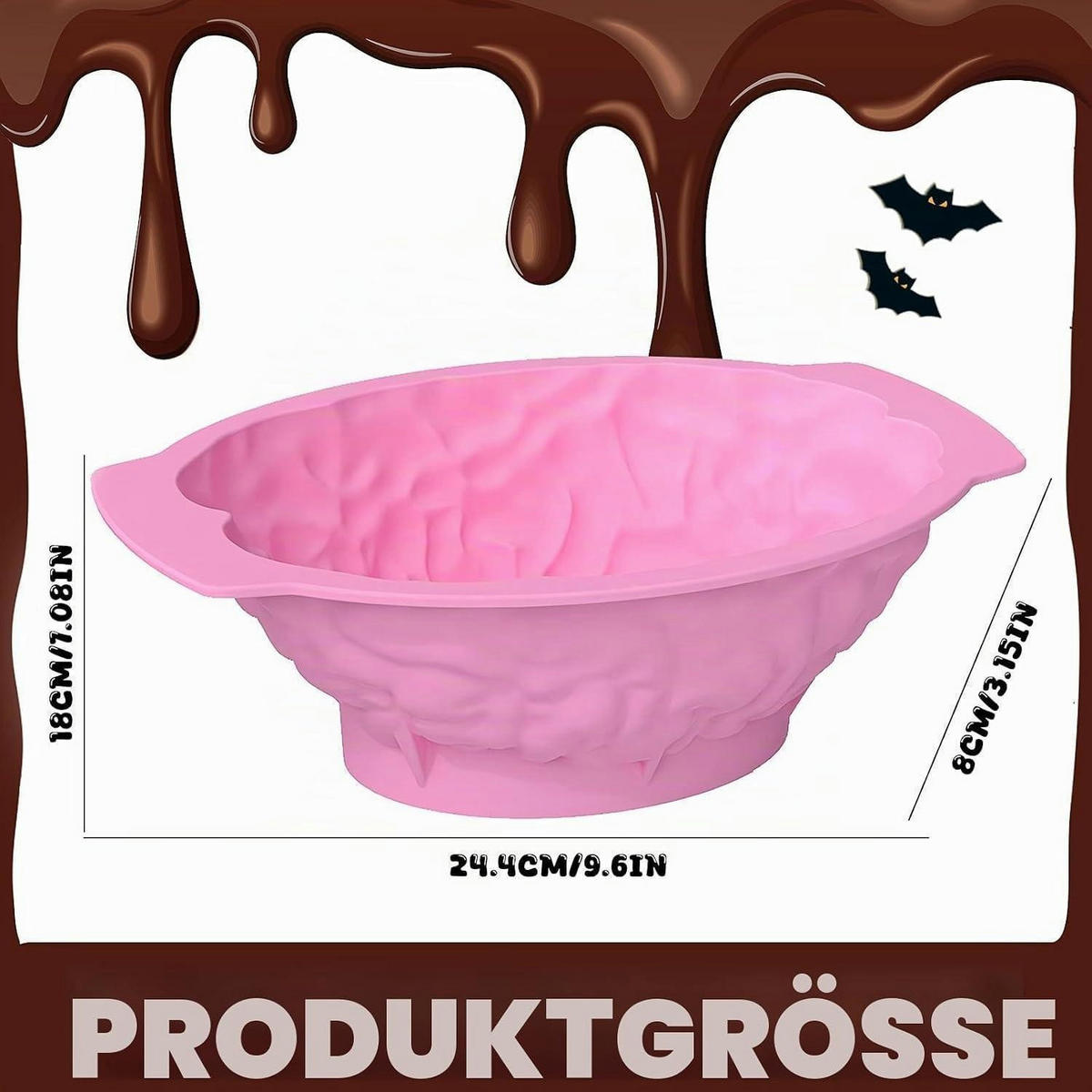 SILIKONFORM Gehirn Halloween Puddingform - Orange, Kunststoff
