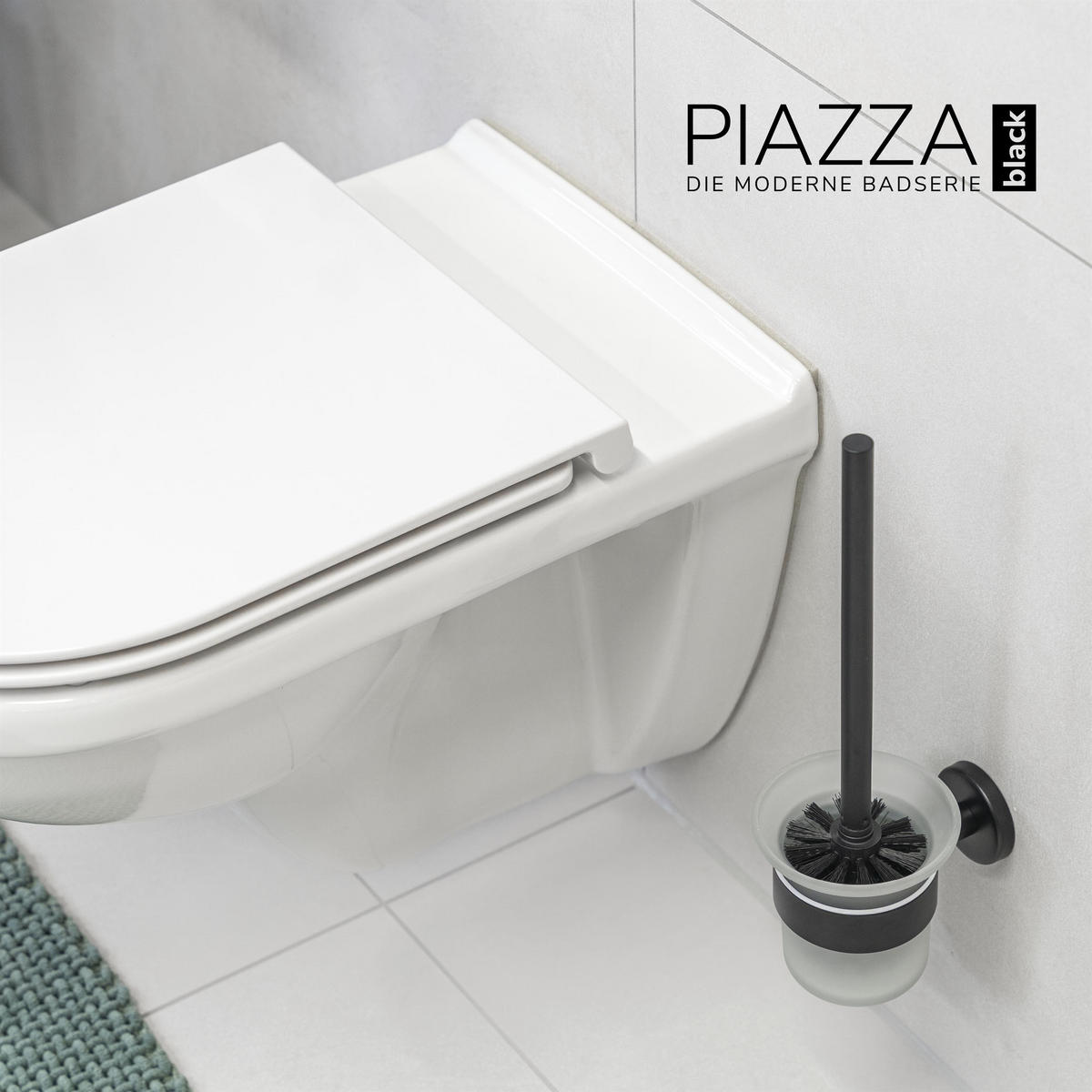 WC-GARNITUR PIAZZA BLACK, schwarz - Schwarz, Kunststoff (11.5/36/14.5cm) - bremermann