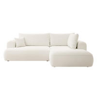 ECKSOFA Ovo Creme Bouclé - Creme/Schwarz, Kunststoff/Textil (165/260cm) - Selsey