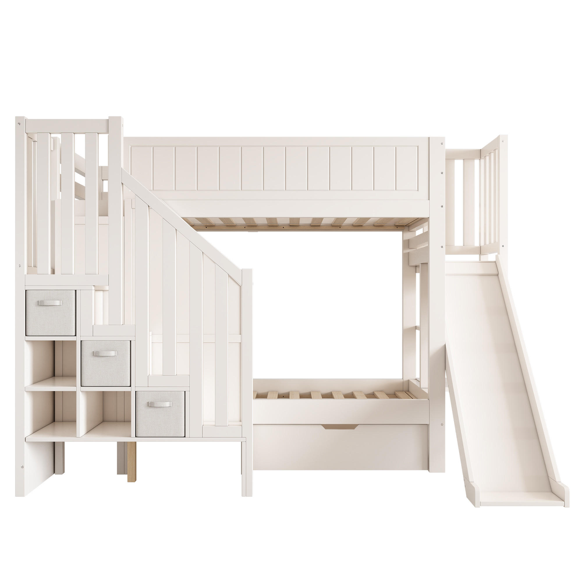 ETAGENBETT 90/200 cm Weiß - Weiß, Holz - Raumix