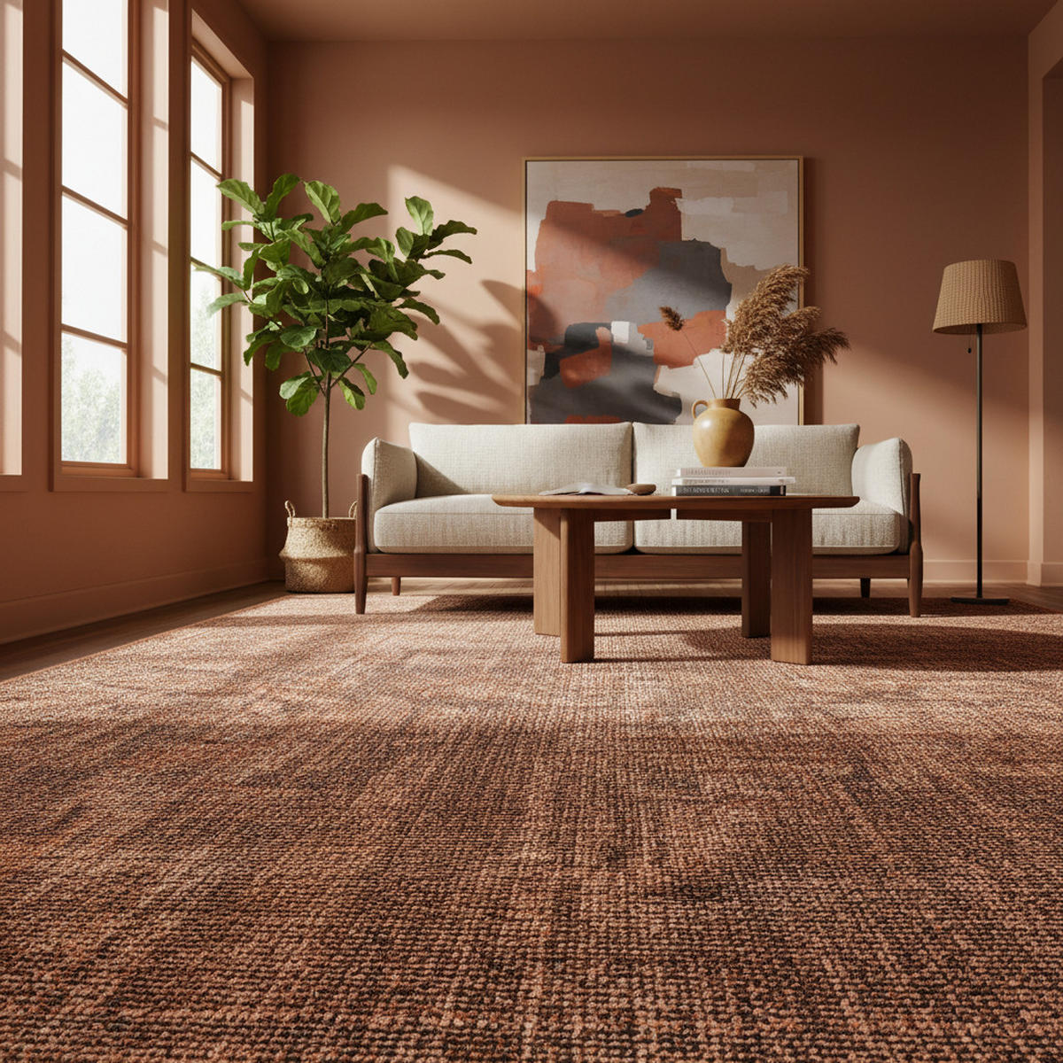 TEPPICH Kurzflor Unicolor Chenille Baumwolle Innen Kupfer Rechteckig 240x340 - Braun, Textil (240/340cm) - KADIMA DESIGN