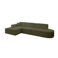 ECKSOFA Ottomane Links IREA-L2-v3 - 328x171x79 cm Grün - Platinfarben/Olivgrün, Holzwerkstoff/Textil (328/171cm) - ALTDECOR