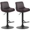 BARHOCKER 2er Set Lederlook braun - Schwarz/Braun, Textil/Metall (43/90/50cm) - CLP