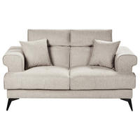 POHOVKA 2-místná Látka Taupe Skive - šedohnědá, textil (160/88/85cm) - Beliani