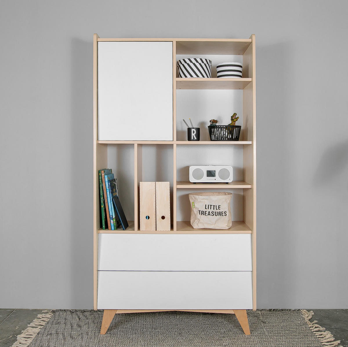 KINDERREGAL SoSixty - Grau, Holzwerkstoff (100/190/44cm) - RAUMHIRSCH FURNITURE