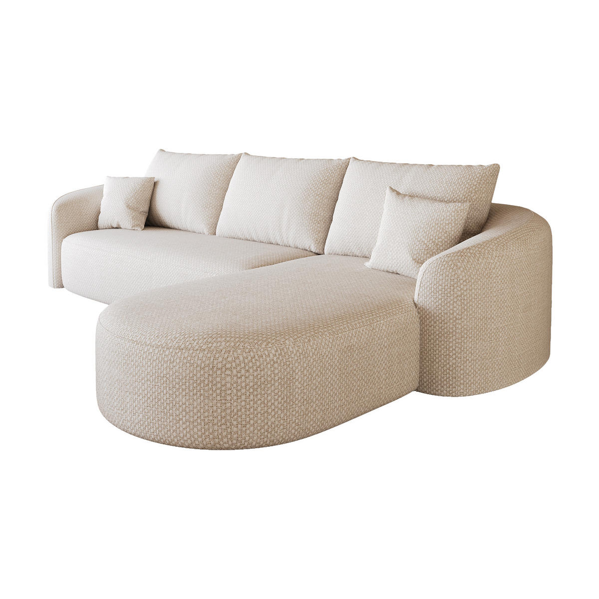 L-FÖRMIGES ECKSOFA Weiß 266/168/85 cm 4-Sitzer Modular Ohne Montage - Weiß, Textil (266/168cm) - PANGIVO
