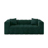 SOFA 2-Sitzer DONY-2 232x90x71 cm Grün Samt - Jadegrün/Schwarz, Holzwerkstoff/Kunststoff (232/71/90cm) - ALTDECOR