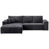 ECKSOFA Pablo mit Schlaffunktion Schwarz Cord - Schwarz, Textil (294/185cm) - Bromarkt
