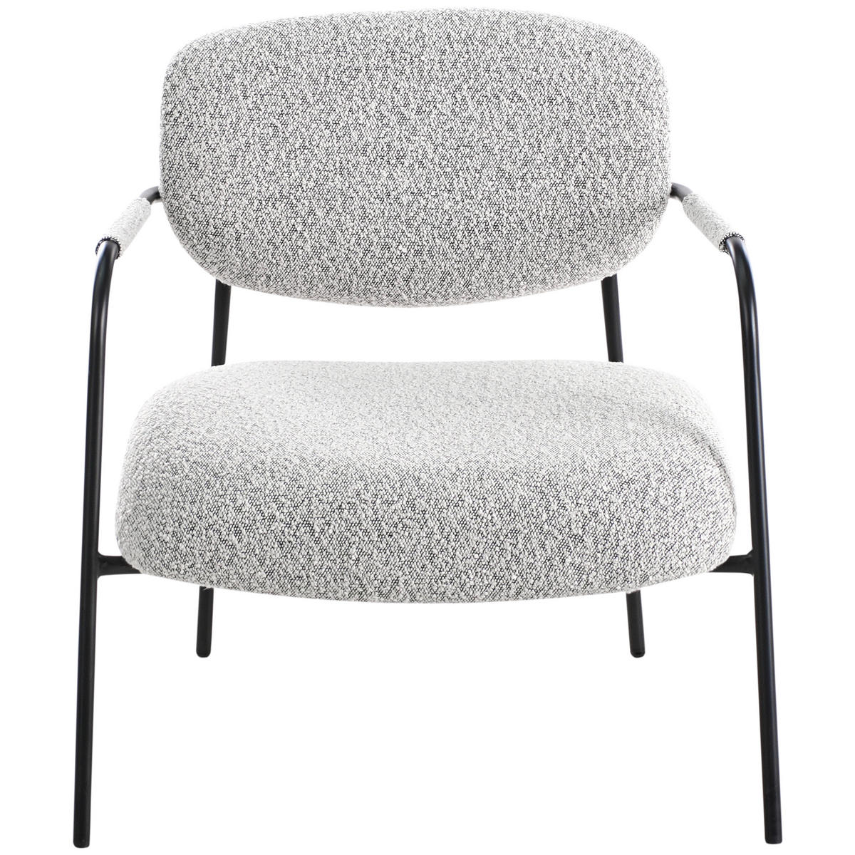 SESSEL Schwarz Ausvika - Schwarz/Weiß, Textil (70/74/71cm) - Beliani