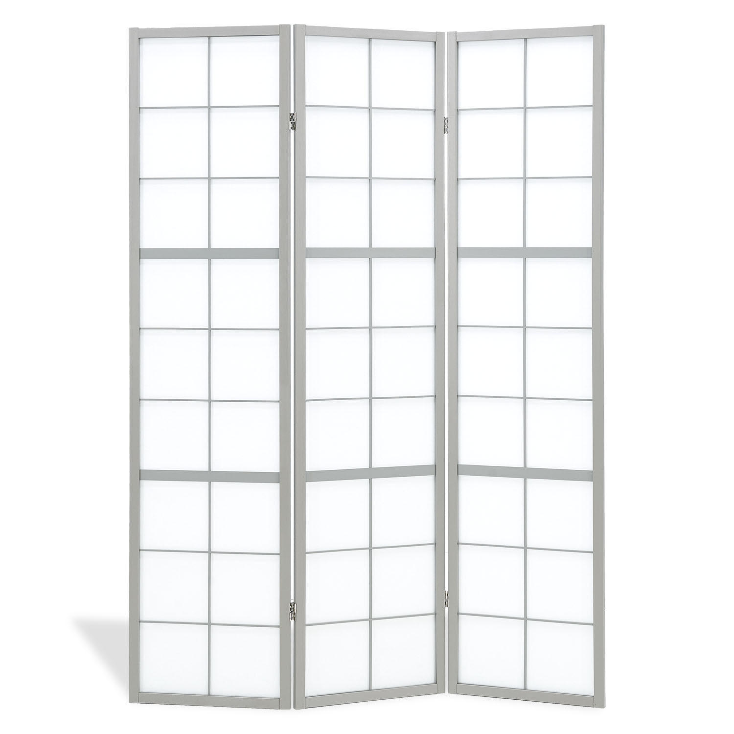 PARAVENT 3-tlg 132/179 cm Grau Holz Shoji - Grau, Holz (132/179/2cm) - Homestyle4u