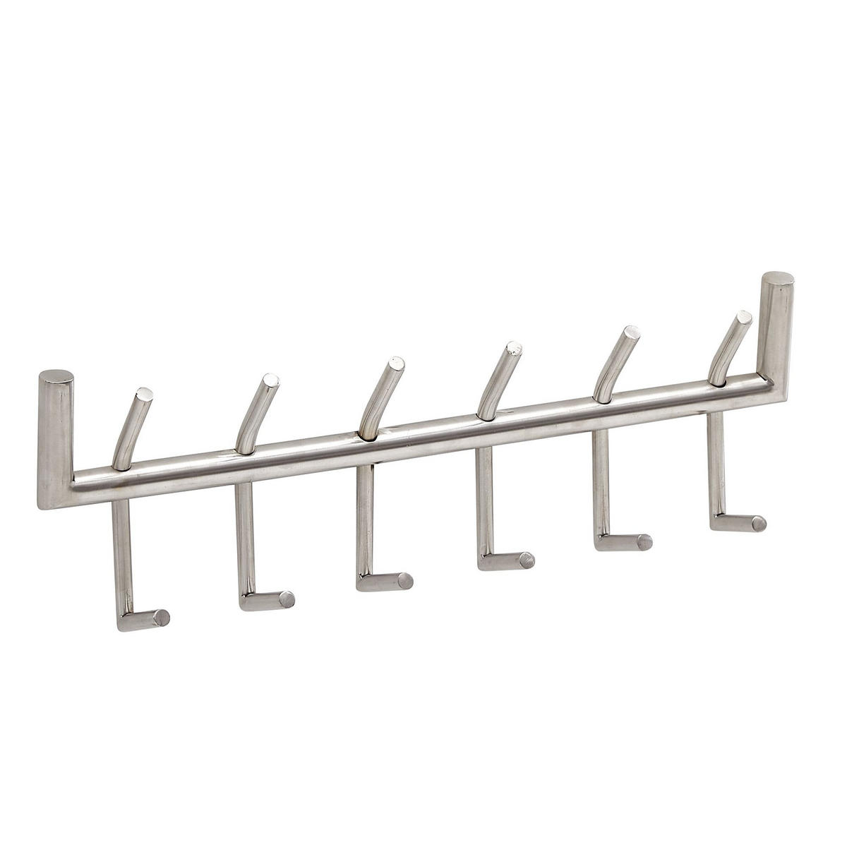 WANDGARDEROBE Metall Silber Modern 60x19x10 cm mit 12 Haken - Silberfarben, Metall (60/19/10cm) - KADIMA DESIGN
