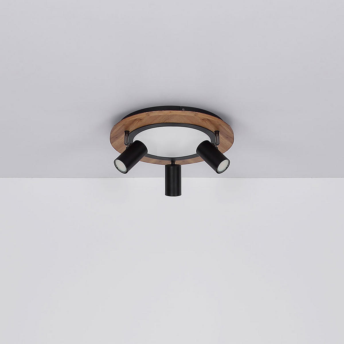 LED DECKENLEUCHTE Holz Braun - Braun, Metall (40/40/18cm) - Globo Lighting