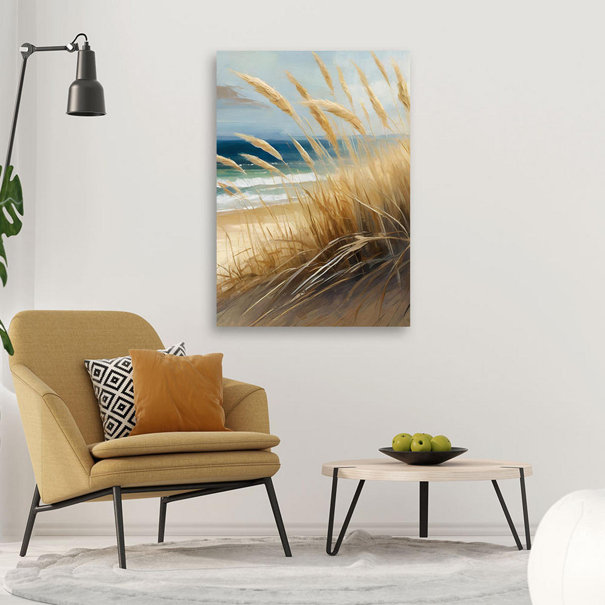 WANDBILD strand meeresdünen natur - Beige, Textil (40/60cm) - Feeby