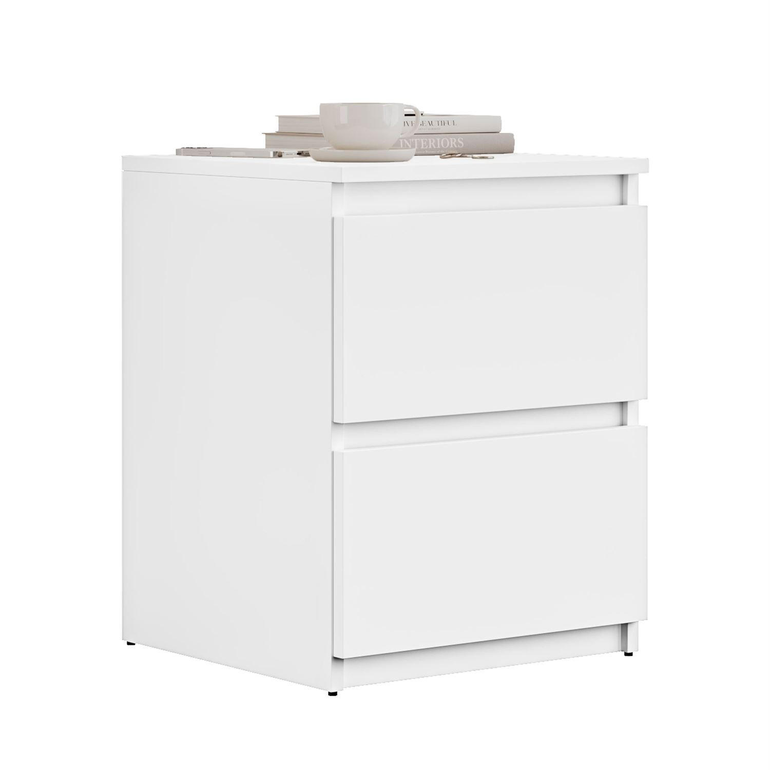 NACHTTISCH HANA W2 Weiß - Weiß, Holzwerkstoff (40/52/40cm) - Lookway