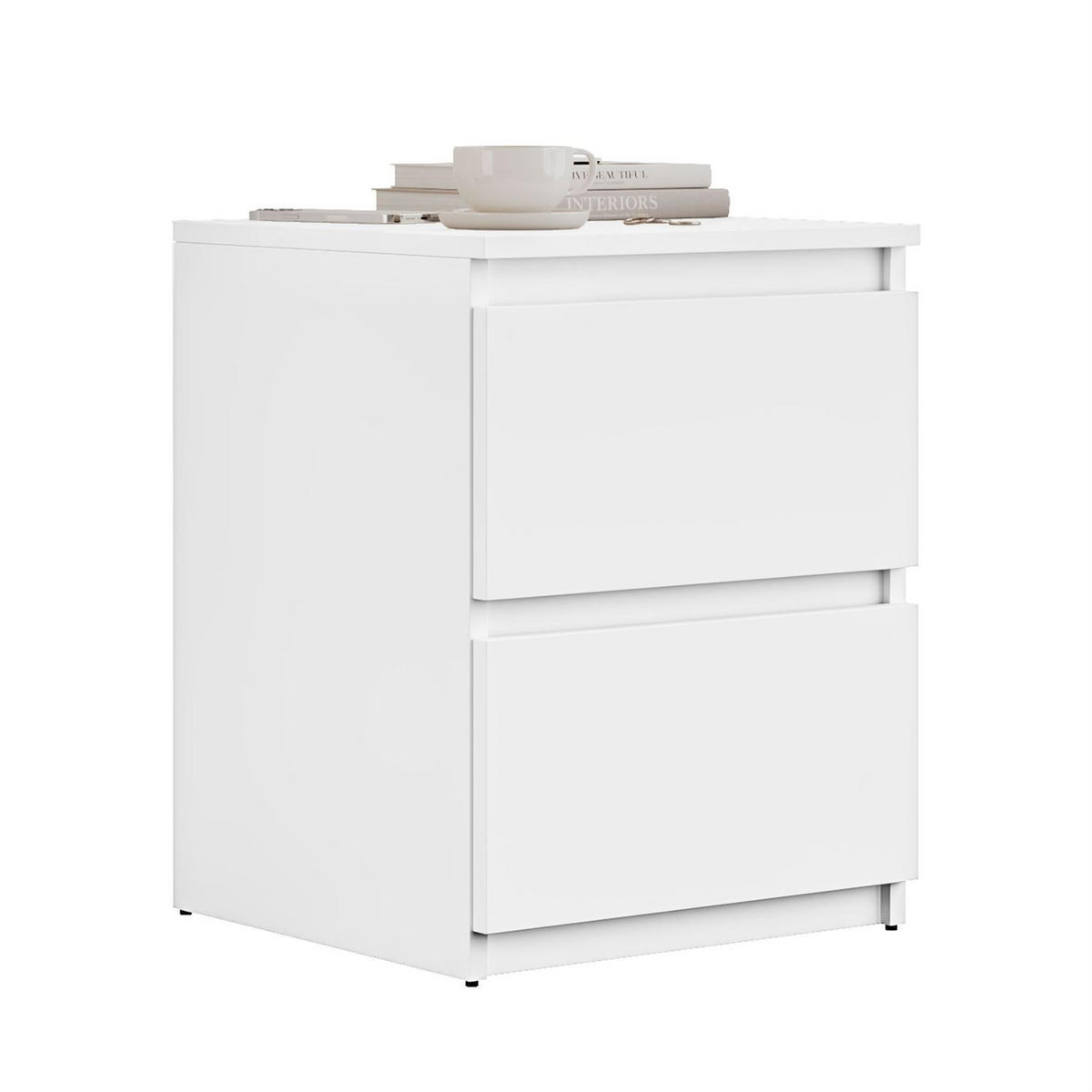 NACHTTISCH HANA W2 Weiß - Weiß, Holzwerkstoff (40/52/40cm) - Lookway