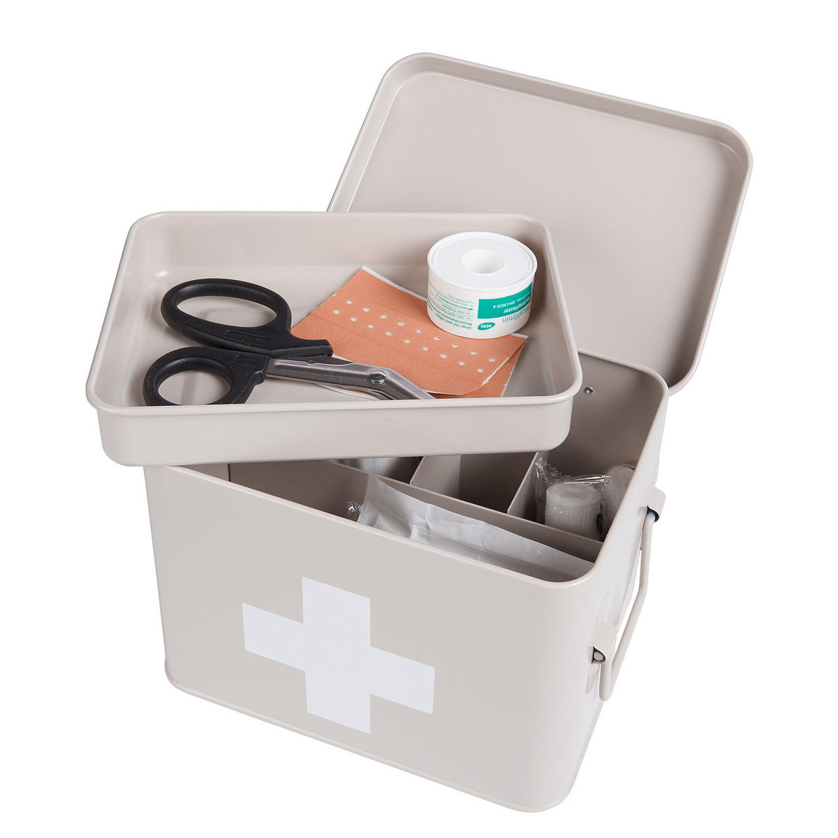 MEDIKAMENTENBOX Medic - Beige, Metall (16/16/22cm) - Butlers