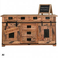 SIDEBOARD Florenz 150 x 45 x 90 cm - Schwarz/Braun, Holz/Metall (150/90/45cm) - Mr. Deko