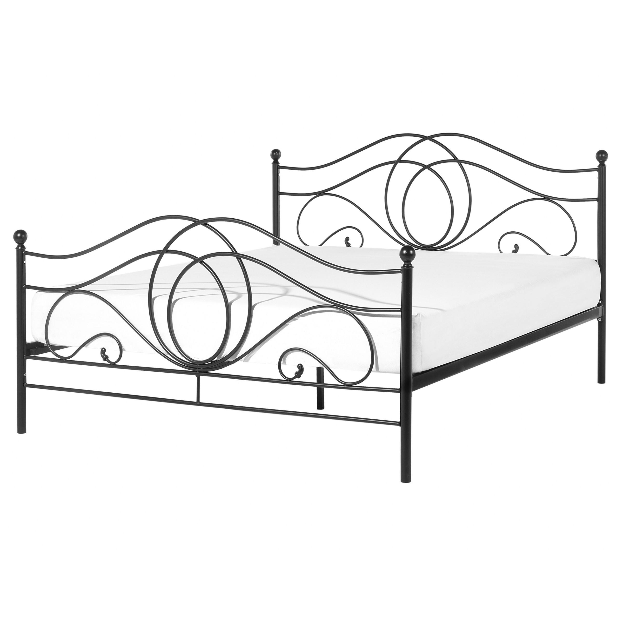 METALLBETT 140/200cm Schwarz Lyra - Schwarz, Metall (140/200cm) - Beliani