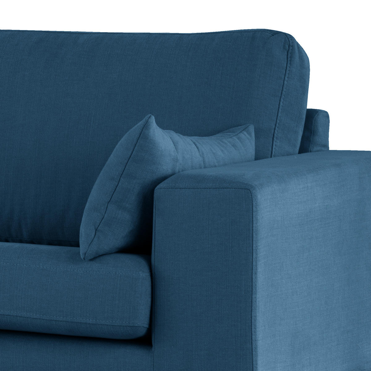 2-SITZER SOFA - Blau/Eichefarben, Naturmaterialien/Eichenholz (197/81/88cm) - home24