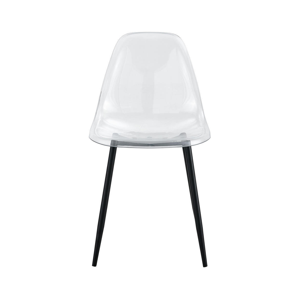STUHL-SET DE-36594 4 Stück mit transparenter Sitzschale Schwarz - Schwarz, Metall (45.7/83/44cm) - ComfortXL