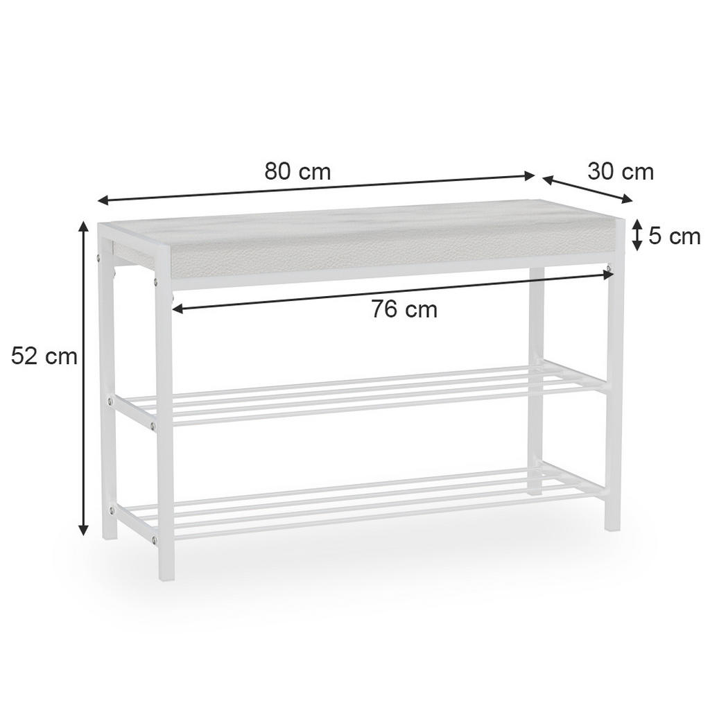 Thumbnail - Vicco Schuhbank, Weiß, Textil, 80x52x30 cm, Garderobe, Garderobenbänke, Schuhbänke