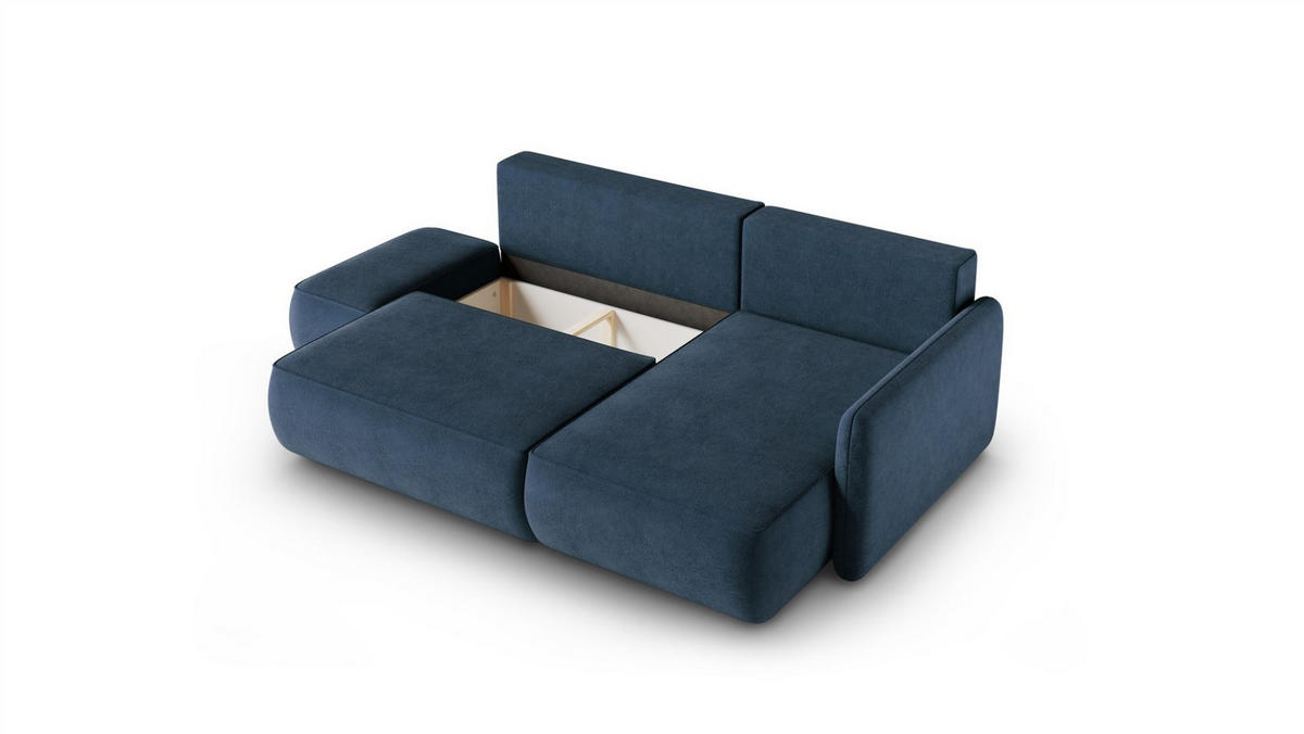 ECKSOFA Luka Mit Schlaffunktion - Blau, Holzwerkstoff/Textil (148/229cm) - Fun Möbel