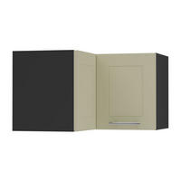 ECKHÄNGESCHRANK Kvantum W12/60/36 Vanille Matt / Schwarz Matt 60 / 60 / 36cm - Creme/Schwarz, Holz/Holzwerkstoff (60/36/60cm) - Feldmann-Wohnen