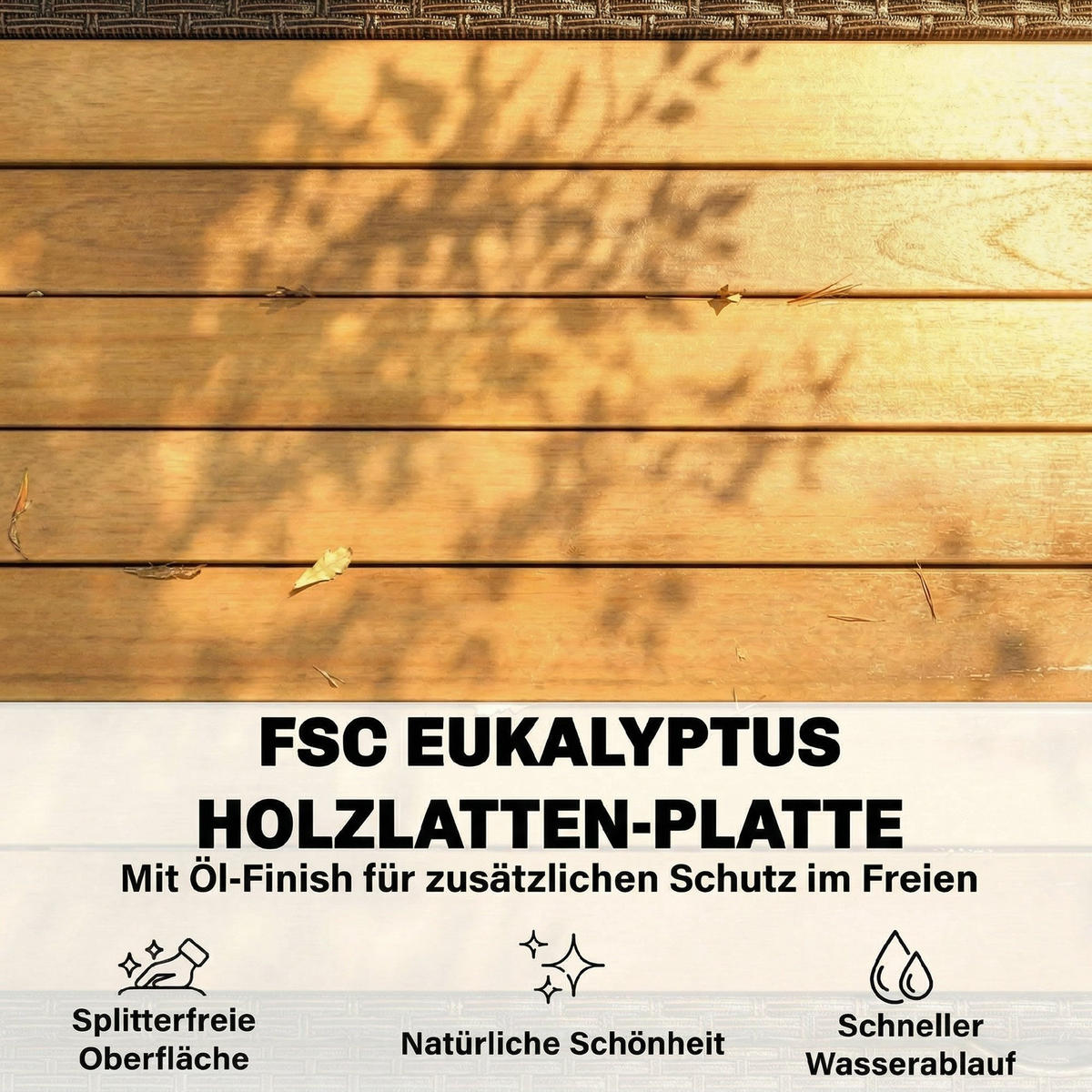 RATANOVÝ servírovací vozík z eukalyptového dřeva a PE ratanu, hnědý - hnědá, dřevo (54/84/95cm) - Outsunny