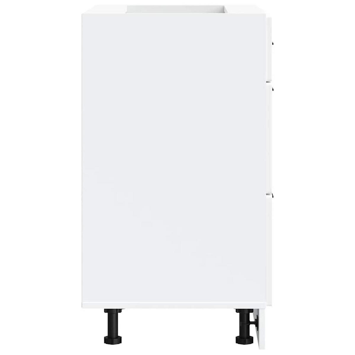 KÜCHENUNTERSCHRANK Porto mit 3 Schubladen 60/46/81,5 cm aus Holzwerkstoff Weiß - Weiß, Holz (60/81.5/46cm) - vidaXL