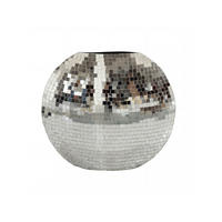 TISCHVASE BERLENGA, Eisen, handgefertigt, Silber, 40 x 10 x 35 cm - Silberfarben, Metall (35cm) - KADIMA DESIGN
