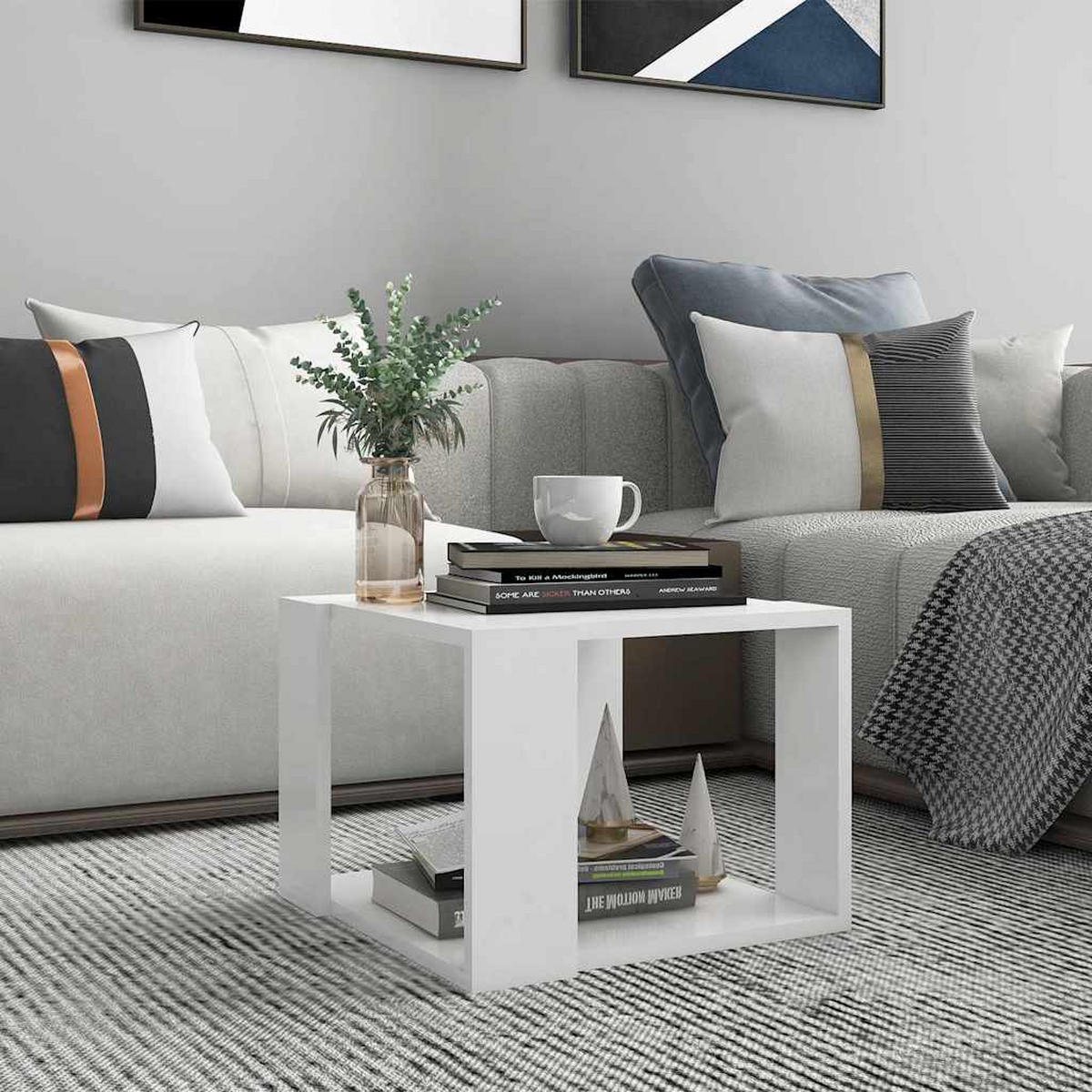 COUCHTISCH Weiss 40/40/30 Cm Holzwerkstoff - Weiß, Holzwerkstoff (40/40/30cm) - vidaXL