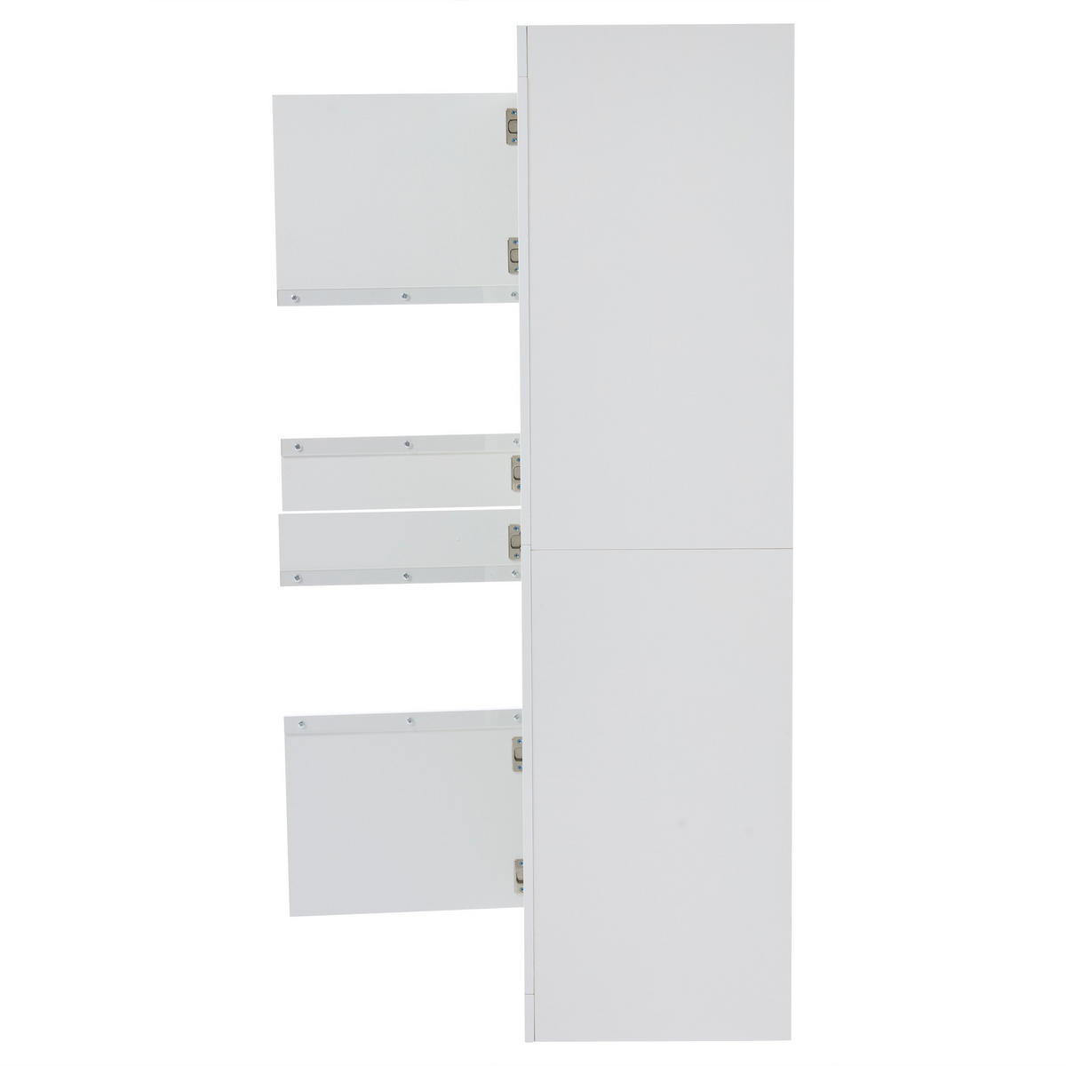 VITRINE in Weiß Highboard mit LED-Beleuchtung und Glasboden für Wohnzimmer und Schlafzimmer, B61/T42/H162 cm - Weiß, Glas/Holzwerkstoff (61/162/42cm) - STILVORA