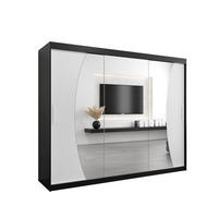SCHWEBETÜRENSCHRANK 200/250/62 2-türig - Silberfarben/Schwarz, Holz/Kunststoff (250/200/62cm) - Abiks Möbel