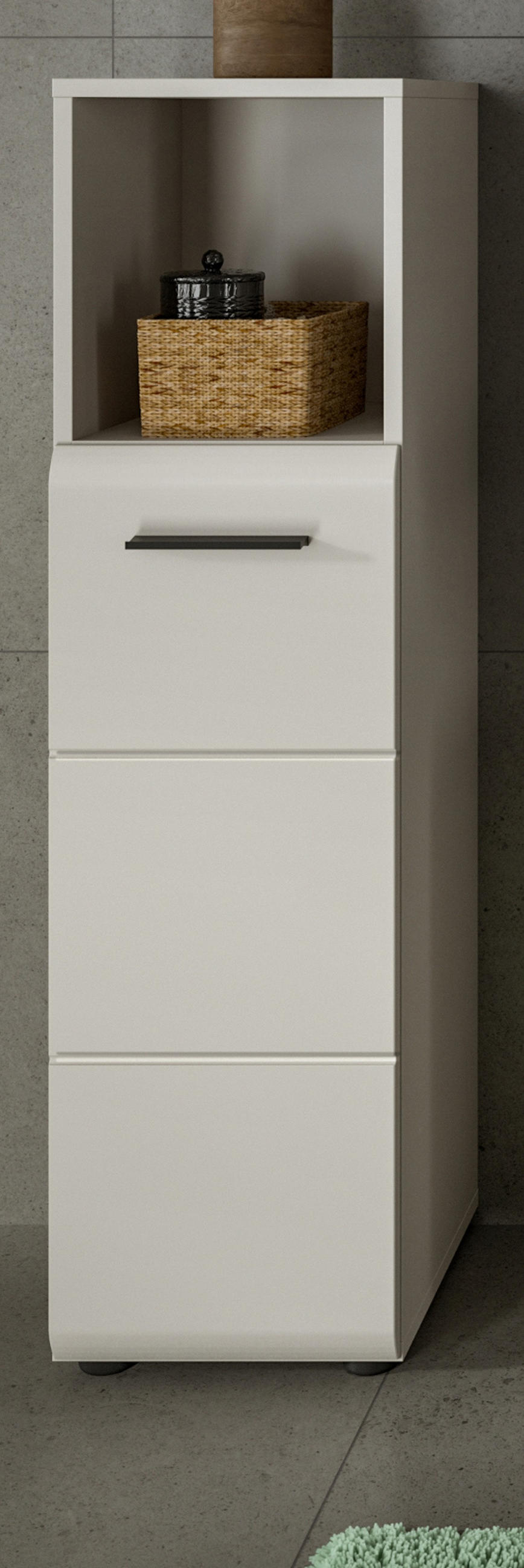 BADKOMMODE Kaschmir 30 x 110 cm, Badezimmer Kommode mit wechselbarem Türanschlag - Kaschmir/Schwarz, Holzwerkstoff/Kunststoff (30/110/30cm) - Inn.Furn