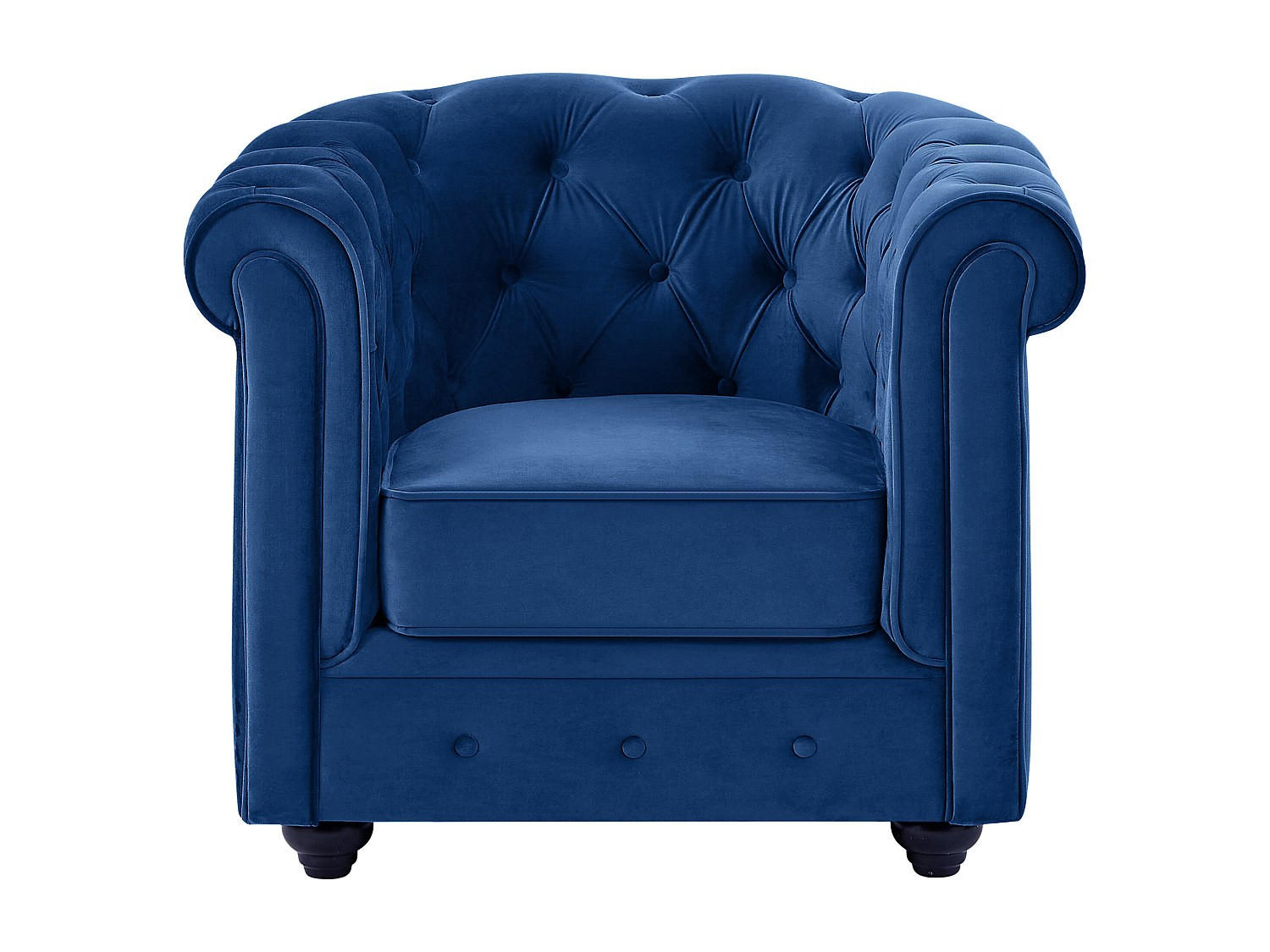 SESSEL mit gerader Rückenlehne - 1 Person - Samt, Stoff - Königsblau - - Dunkelblau, Textil (85/72/78cm) - Vente-Unique