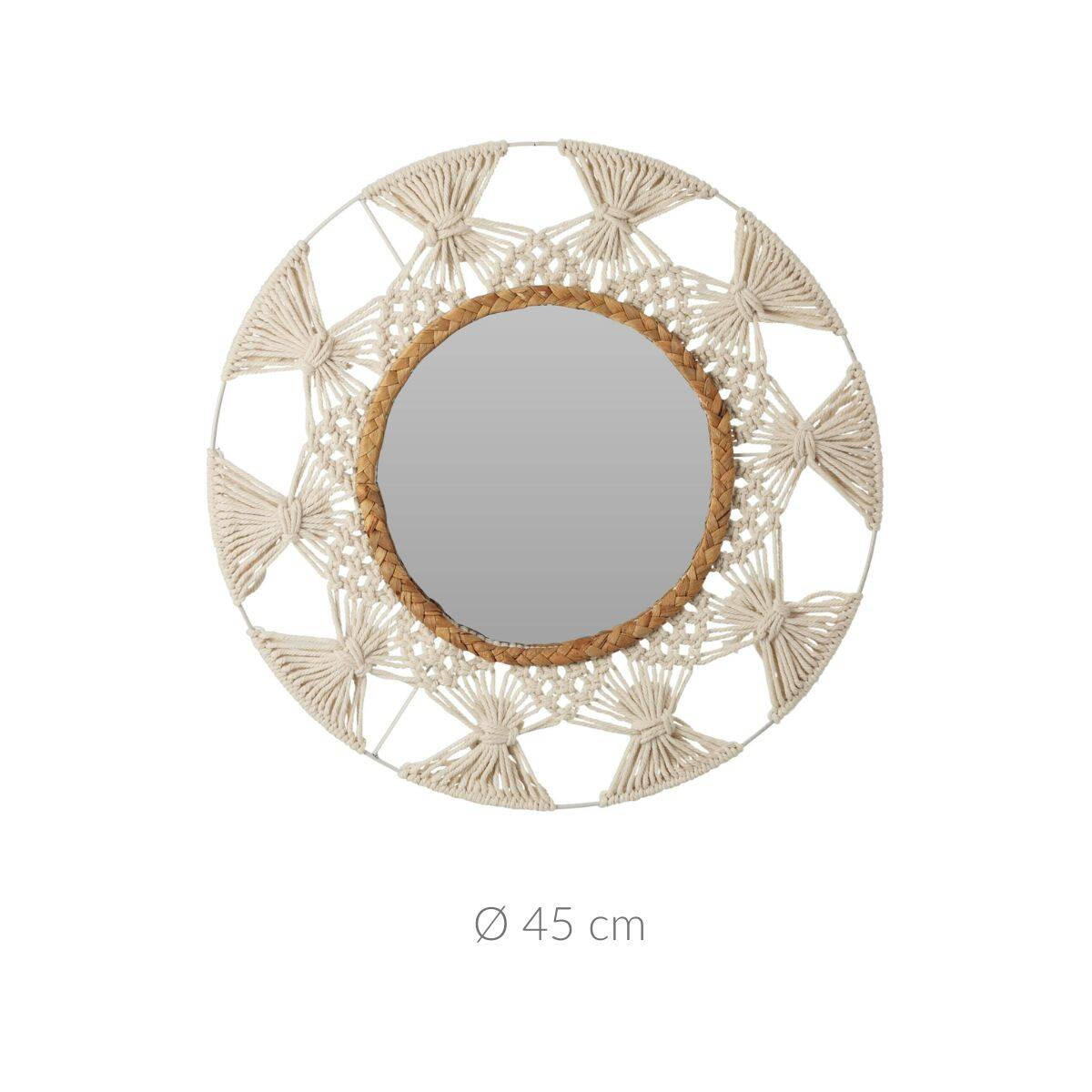 SPIEGEL Rattan 45 cm - Braun, Glas (45/2/45cm) - Home Styling Collection